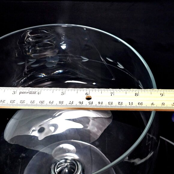 Princess House Heritage Pedastal Serving Bowl 8.5" salad parfait etched floral c - Picture 4 of 6